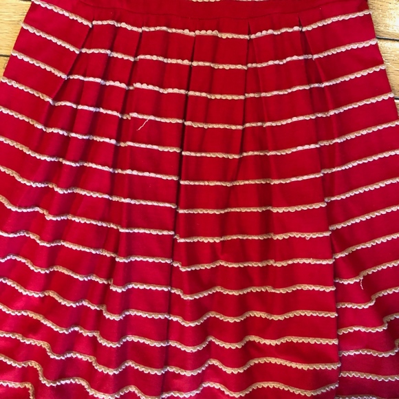 Anthropologie Red Scalloped Stripe Dress - Picture 6 of 6
